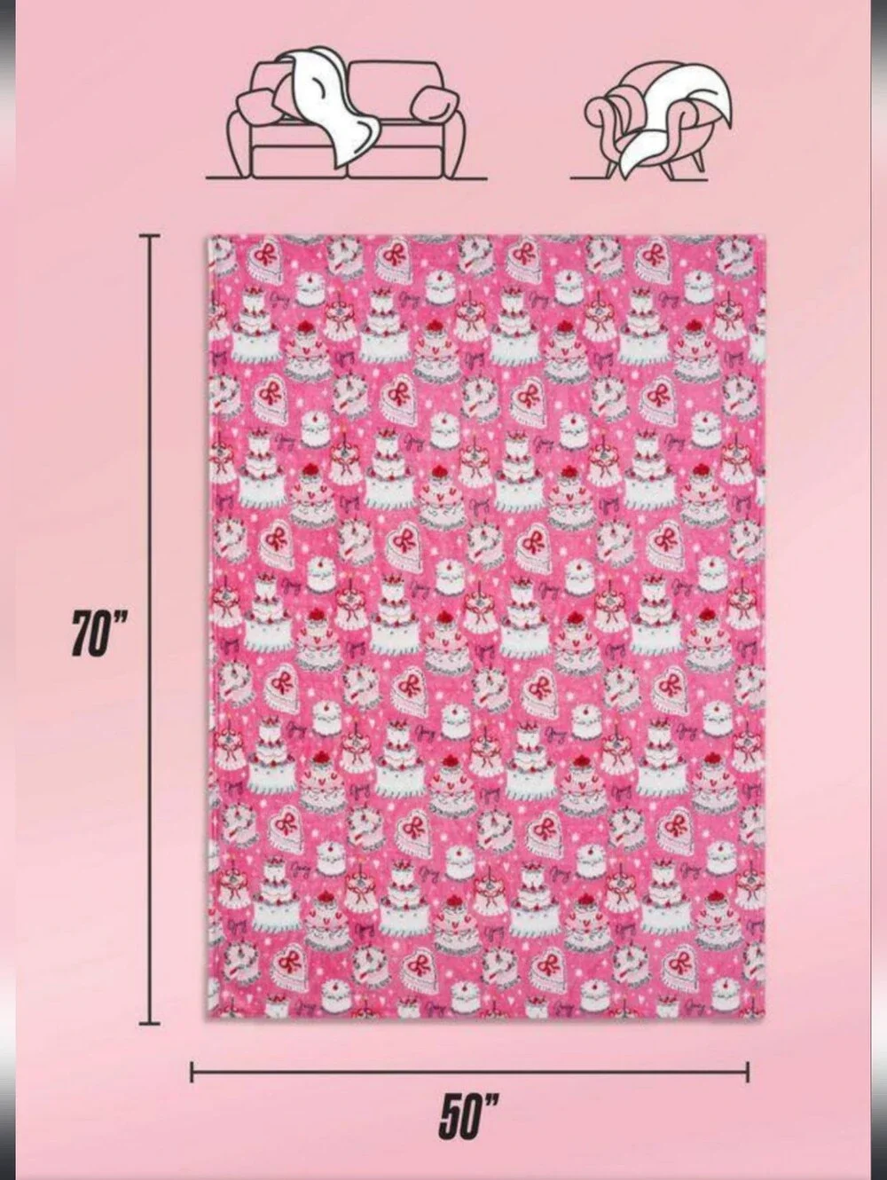 Juicy Couture Cherry Cakes Throw Blanket